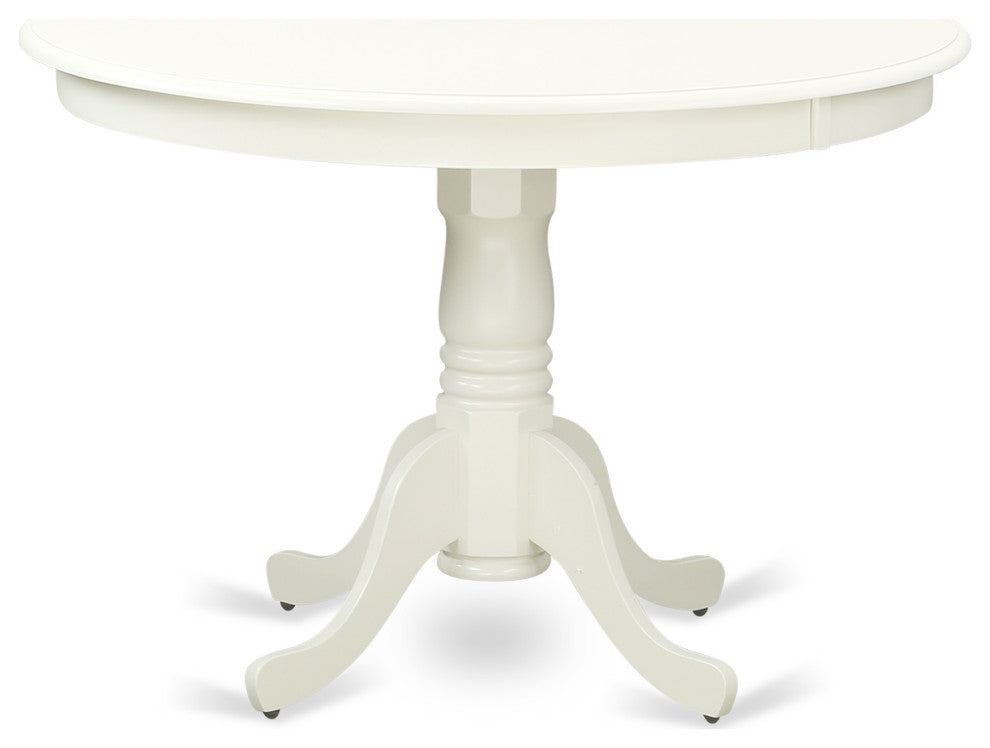 A Dining Set Of 4 Dining Chairs, Baby Blue Color, 42"Round Table, Linen White