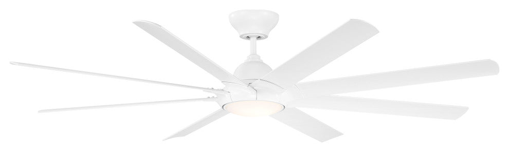 Hydra 80" Indoor/Outdoor 8-Blade Smart Ceiling Fan, Matte White, 2700K Light Kit
