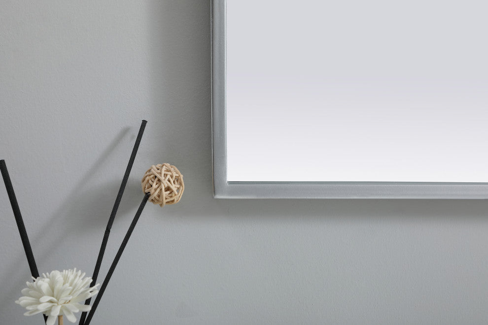 Metal Frame Arch Mirror 22X36 Inch, Silver