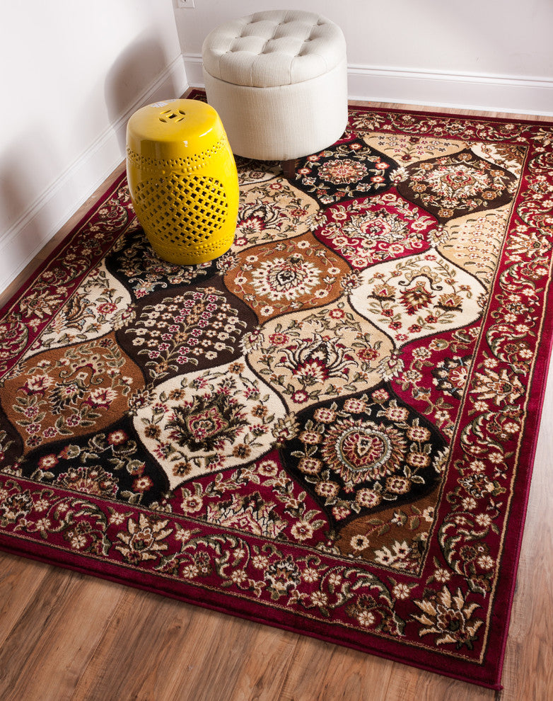 Well Woven Barclay Wentworth Panel Rug, Red, 9''3''''x12''6''''
