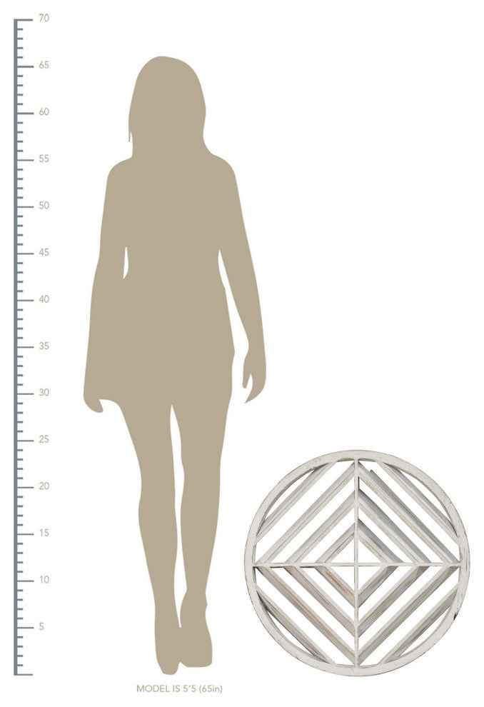 HomeRoots Modern Scandinavian Inspired White Wood Medallion Wall Decor