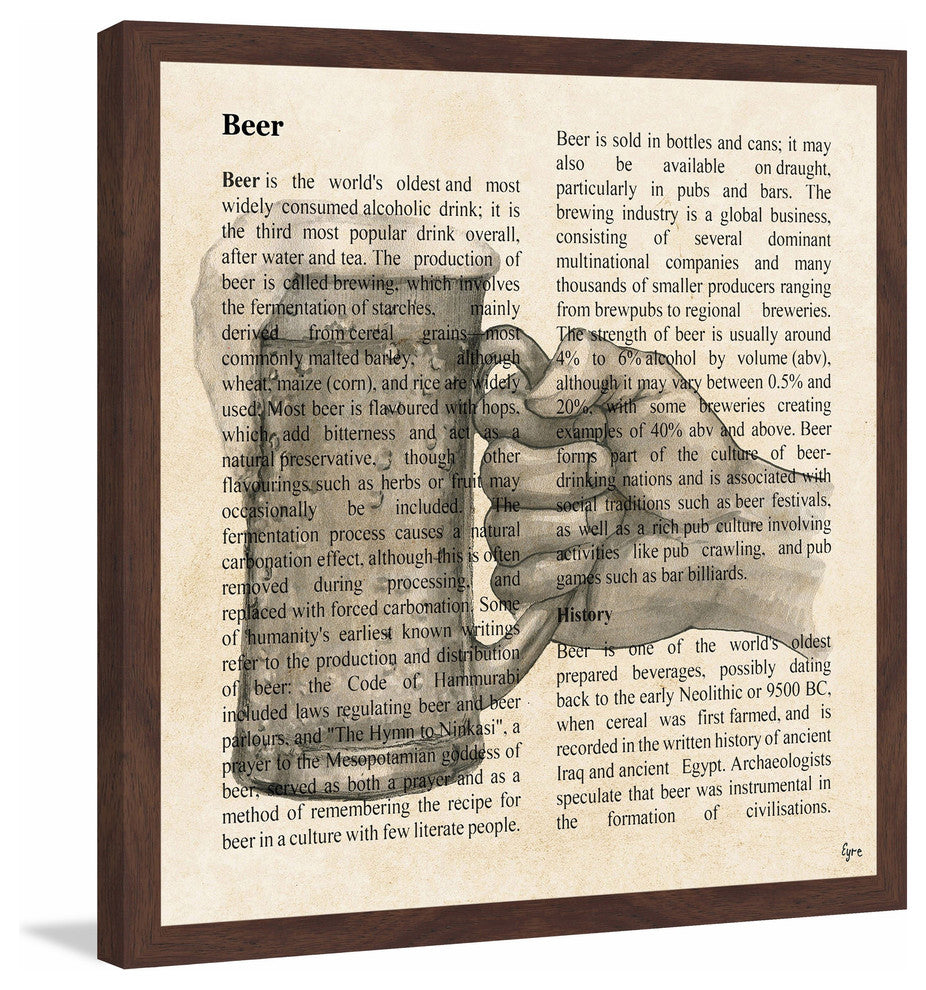 "Beer Toast" Framed Painting Print, 18"x18"