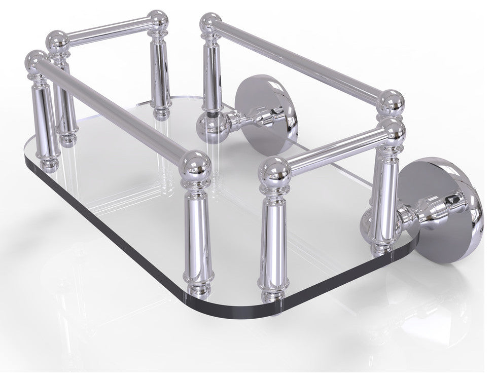 Prestige Skyline Wall Mounted Glass Guest Towel Tray, Polished Chrome
