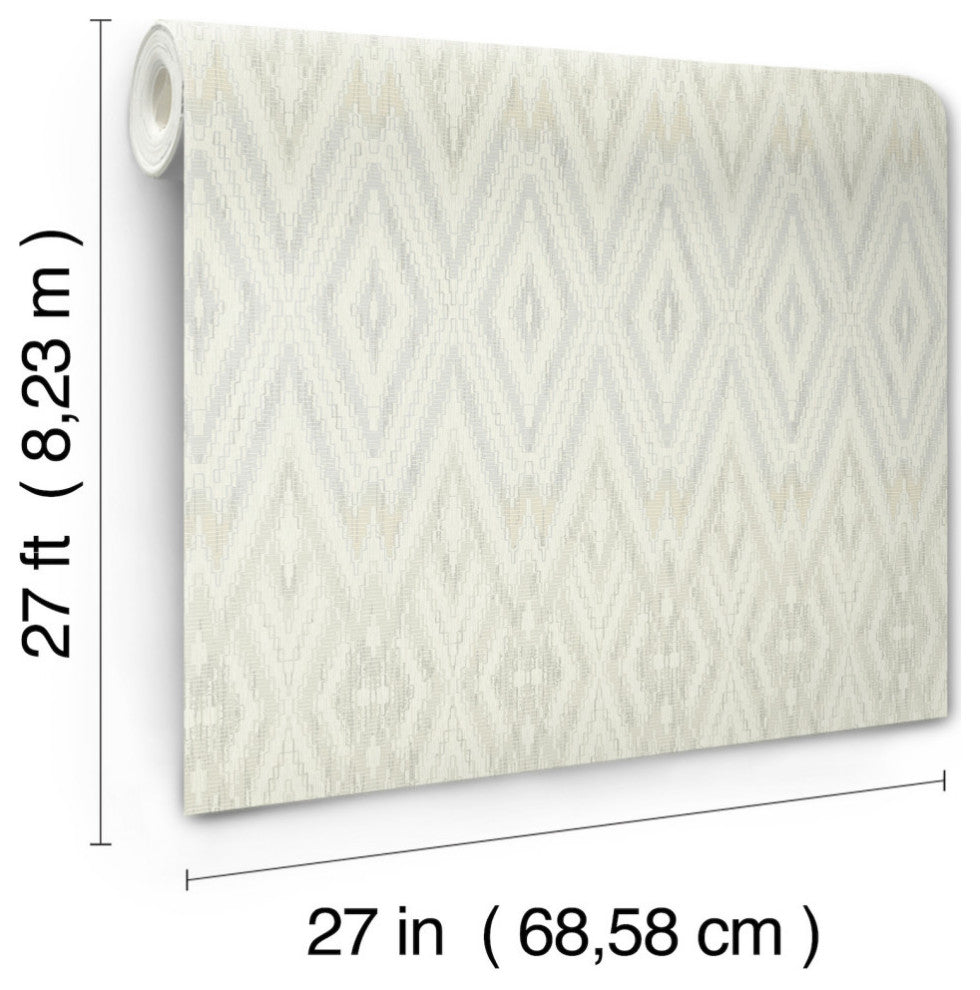 Blue & Neutral Diamond Marquise Wallpaper