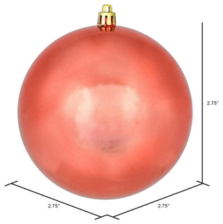 Vickerman 2.75" Coral Shiny Ball Ornament, 12 per Bag