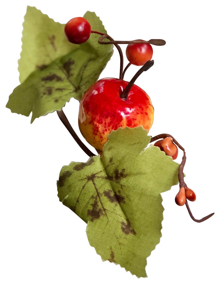 Set of 6 Fall Napkin Rings, Apple and Leaves