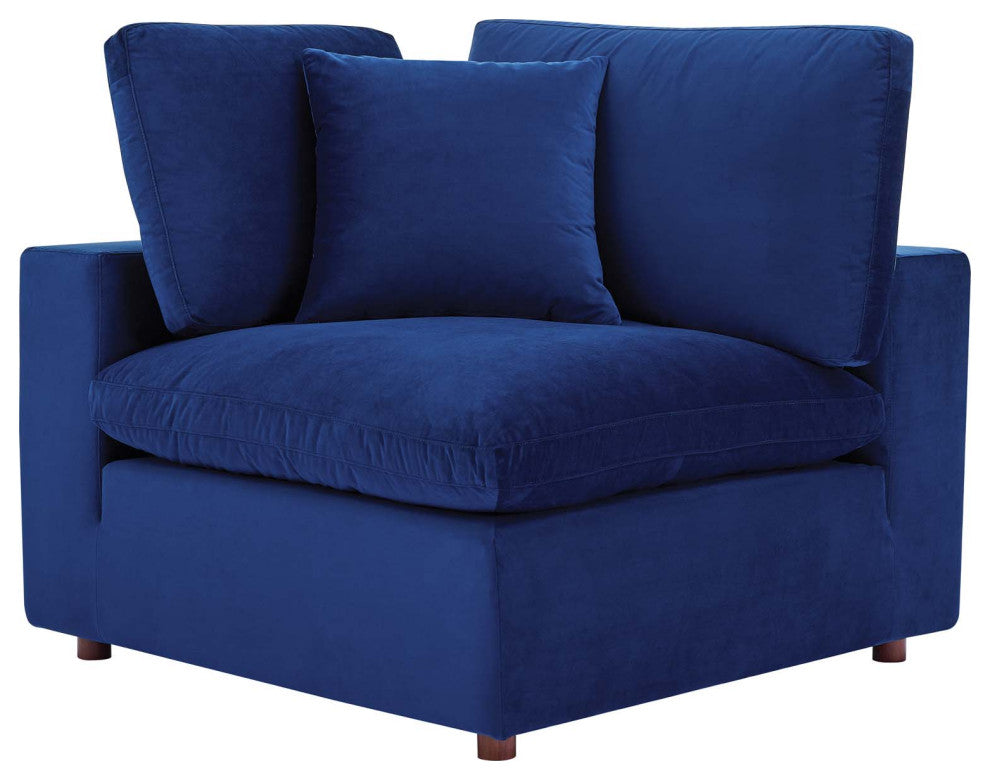 Accent Chair, Velvet, Blue Navy, Modern, Living Lounge Hotel Lobby Hospitality