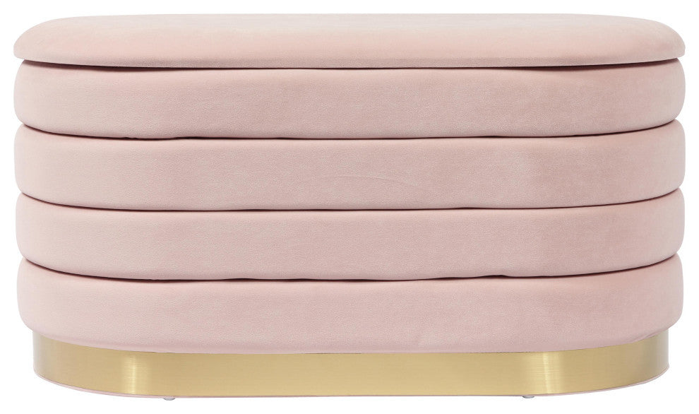 TOV Furniture Lillian Blush Velvet Storage Bench