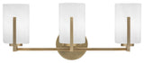 Atlas 3-Light Bath Bar, New Age Brass/White Marble
