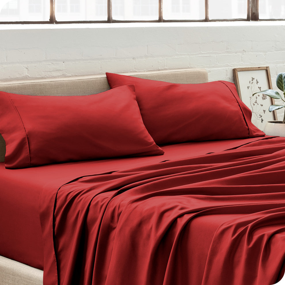 Bare Home Microfiber Pillowcases - Set of 2, Red, King