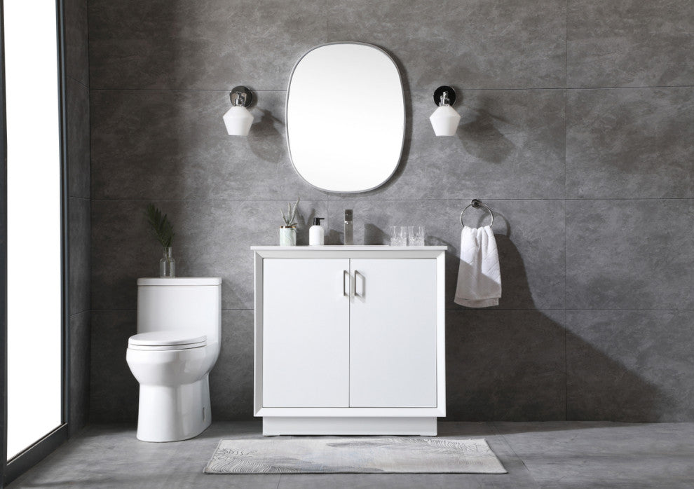 36" SIngle Bathroom Vanity, White