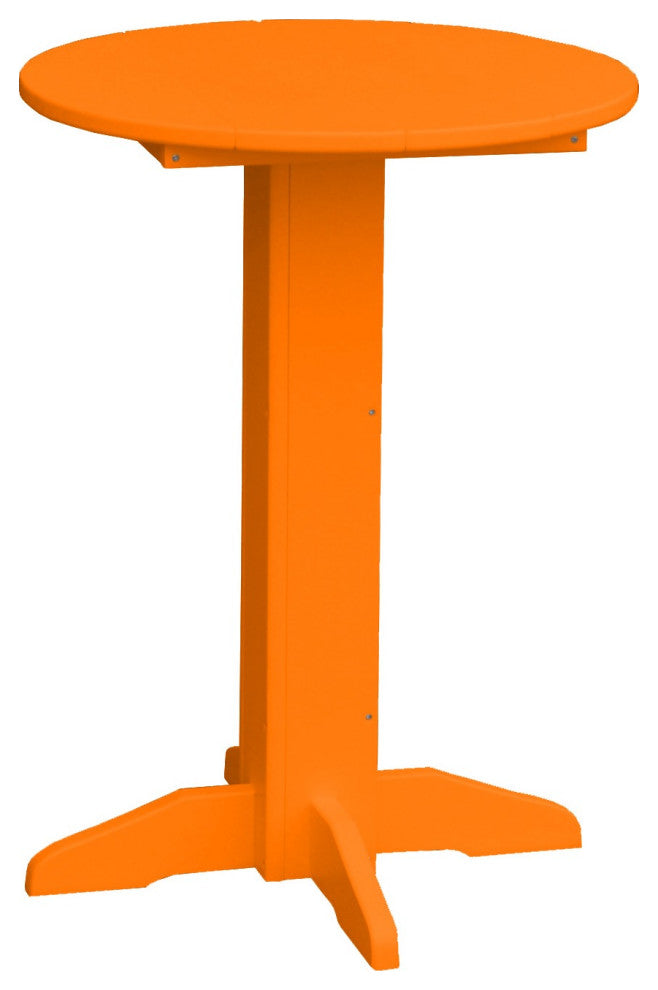 Poly Lumber Bistro Table, Orange, Round