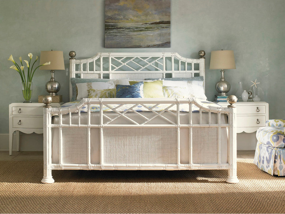 Tommy Bahama Ivory Key Prichards Queen Panel Bed