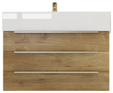 Madison 30" Wall Mounted Vanity With Reinforced Acrylic Sink, Oak