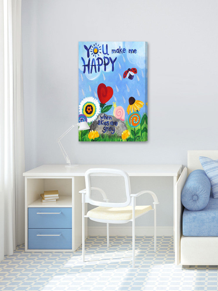 "You Make Me Happy" by Nicola Joyner Print Wrapped Canvas, 24x36