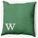 18" x 18" Modern Monogram Indoor/Outdoor Polyester Throw Pillow, Sage