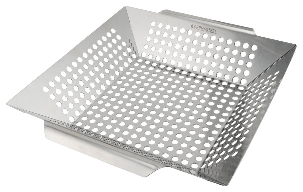 Permasteel Heavy Duty Stainless Steel Grill Basket