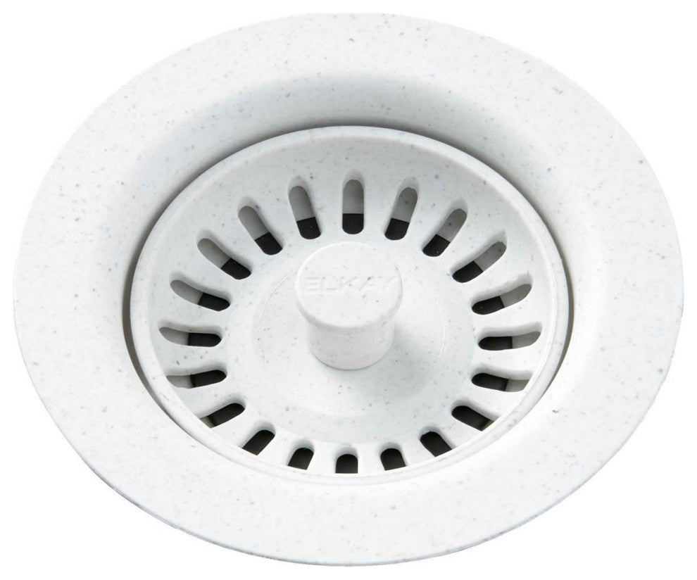 LKQS35WH Drain Fitting with Removable Basket Strainer and Stopper White