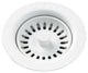 LKQS35WH Drain Fitting with Removable Basket Strainer and Stopper White