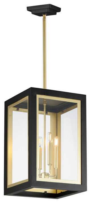 Maxim 30058CL Neoclass 4 Light 12"W Outdoor Pendant - Black / Gold