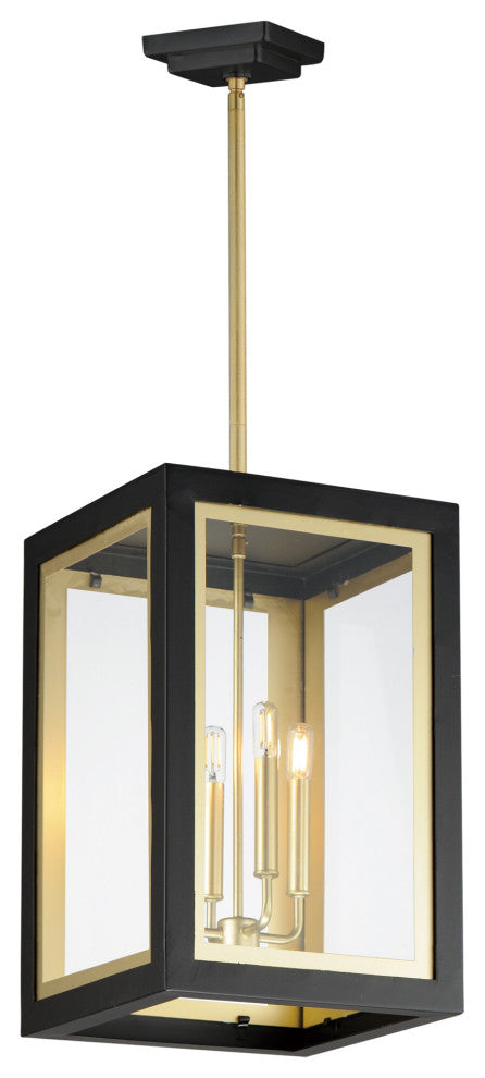 Maxim 30058CL Neoclass 4 Light 12"W Outdoor Pendant - Black / Gold