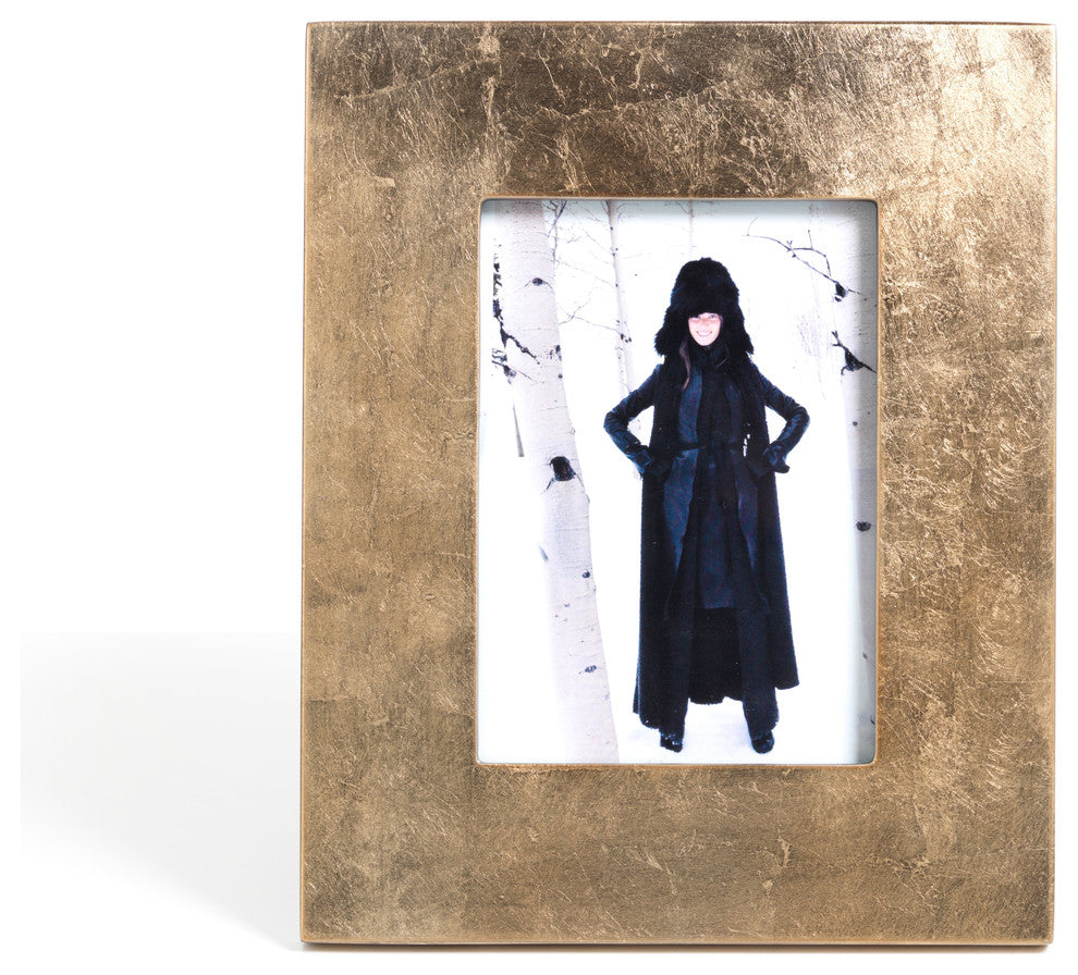 5" x 7" Photo Frame, Gold Finish With Leaf Design