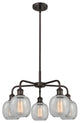 Belfast 5-Light 24" Stem Chandelier, Oil Rubbed Bronze, Clear Crackle