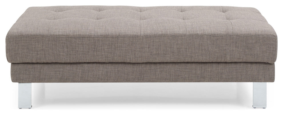 Derek Oversized Velvet Ottoman, Gray