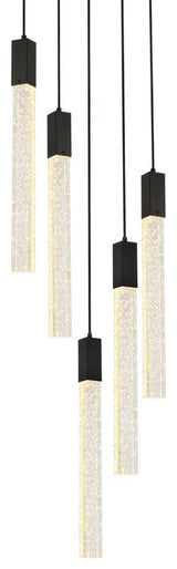 Elegant Lighting 2067D20 Weston 5 Light 20"W LED Crystal Multi - Black
