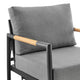 Royal Tiffany 3-Piece Outdoor Seating Set, Aluminum With Teak And Cushions