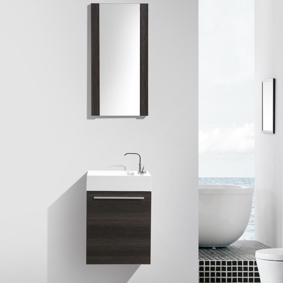 Colmar 18" Vanity Set With Acrylic Sink, Dark Oak