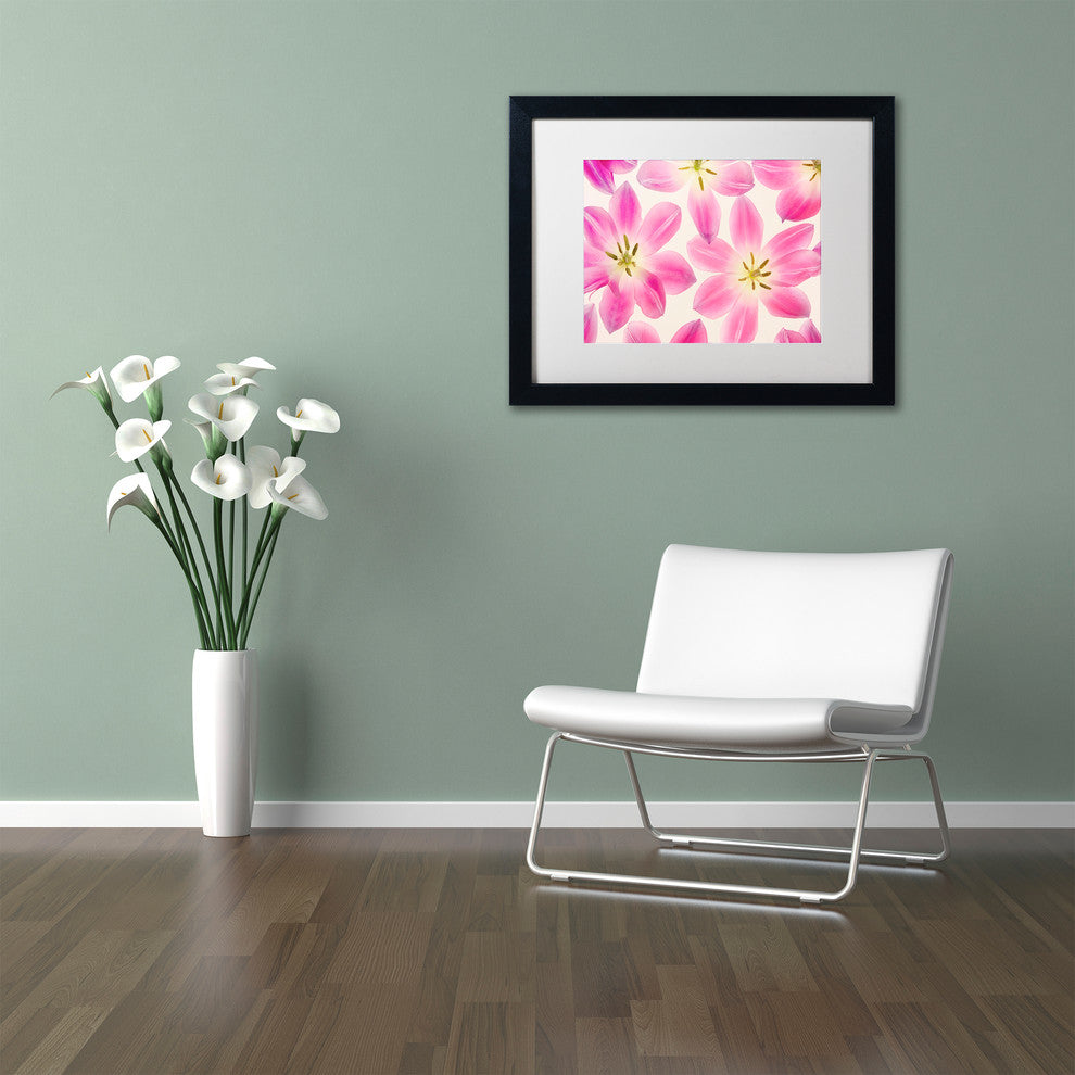 Cora Niele ''Cerise Pink Tulips'' Matted Framed Art