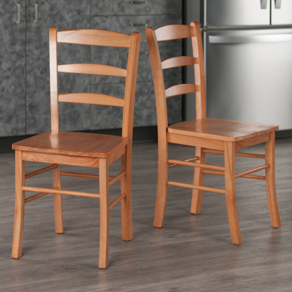 Benjamin Ladder-back Chairs, 2-Pc Set, Light Oak