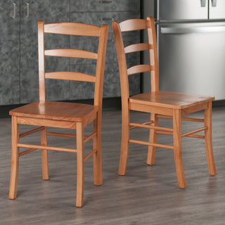 Benjamin Ladder-back Chairs, 2-Pc Set, Light Oak