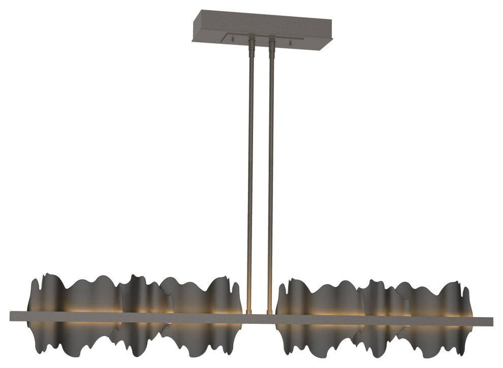 Hildene Large LED Pendant, Dark Smoke Finish, Black Accent