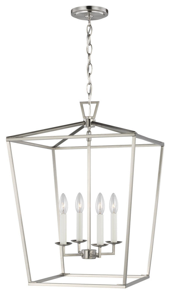 Dianna 4-Light Medium Lantern, Brushed Nickel