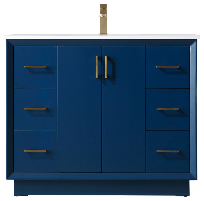 42" SIngle Bathroom Vanity, Blue