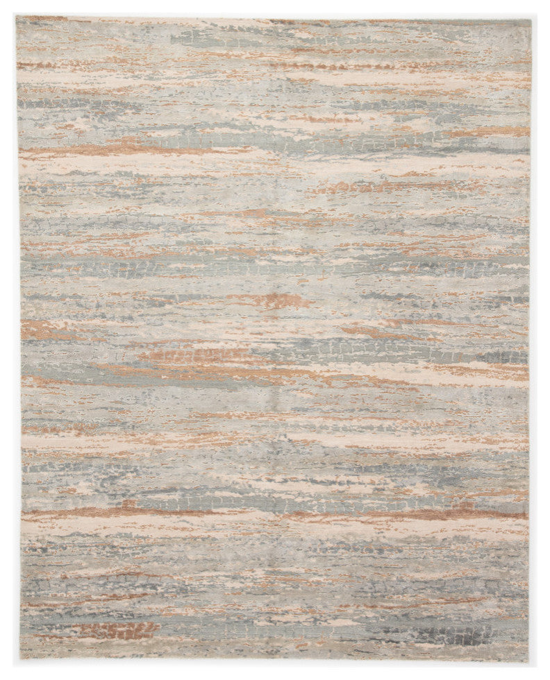 Kavi by Jaipur Living Bandi Knotted Abstract Light Blue/Tan Area Rug, 9'x12'