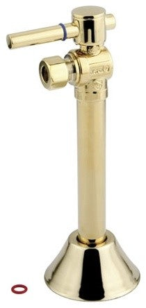 1/2" Sweat 3/8" OD Comp Angle Shut Off Valve w/5 Extension, Polished Brass