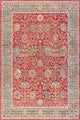 India Flower Area Rug, Burgundy, 8x10