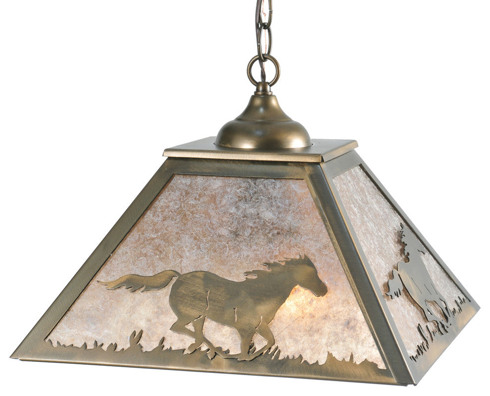 16 Square Running Horses Pendant