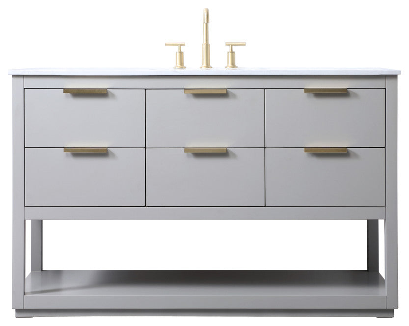 Louie 54" SIngle Bathroom Vanity, Grey