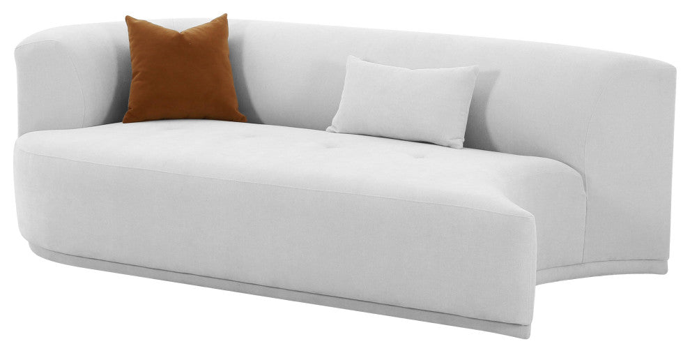 Fickle Grey Velvet Modular LAF Loveseat - Grey