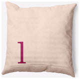 20" x 20" Modern Monogram Indoor/Outdoor Polyester Throw Pillow, Dusty Rose