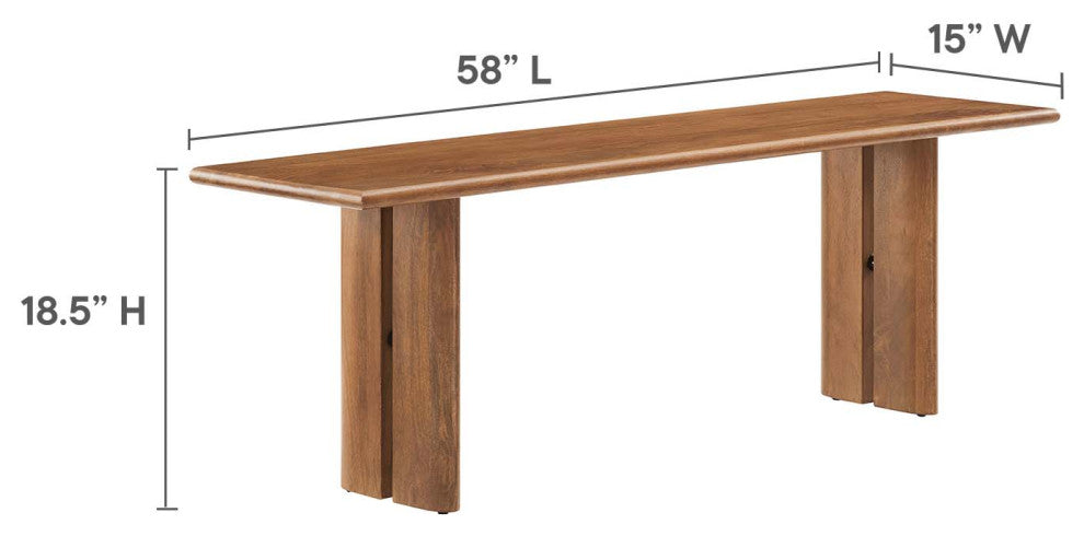 MODWAY Amistad 58" Wood Bench