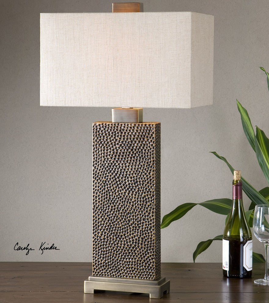 Pitted Espresso Bronze Table Lamp