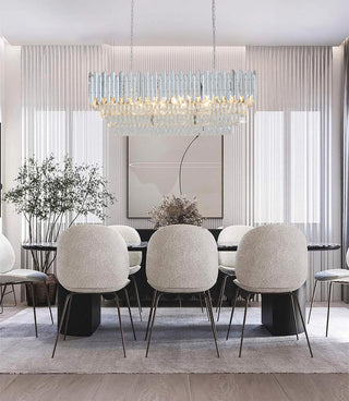 14-Light Chrome Stainless Steel Chandelier With Clear Crystal