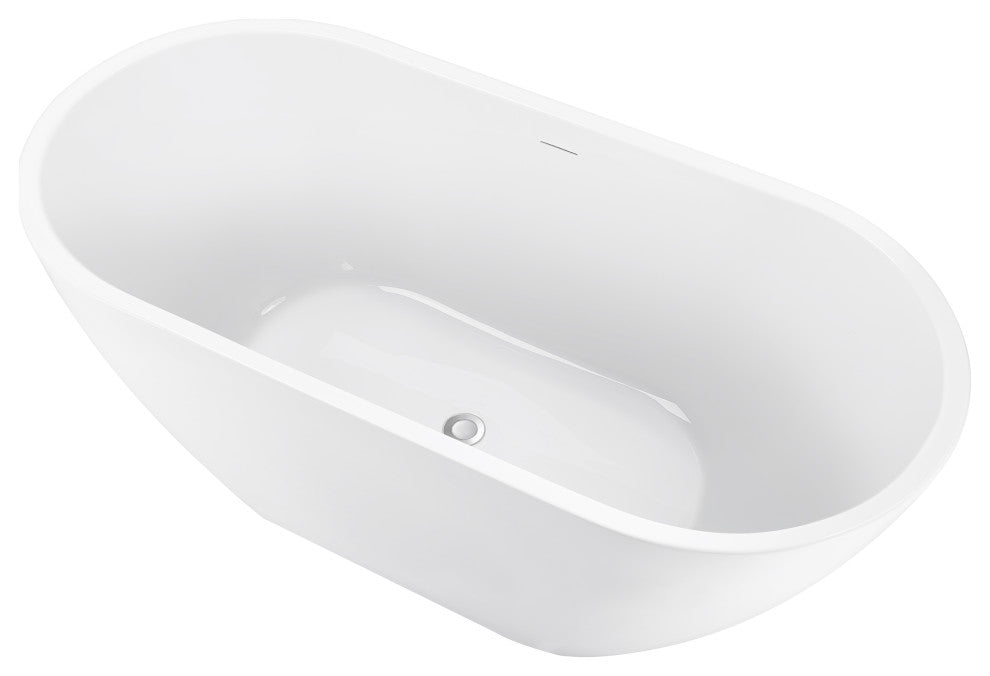 Mokleba 62-in Freestanding Full Immerse Bathtub with Drain and Overflow