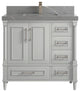 Aberdeen 36 Center Sink Bath Vanity in Coventry Gray 2" Piatra Gray