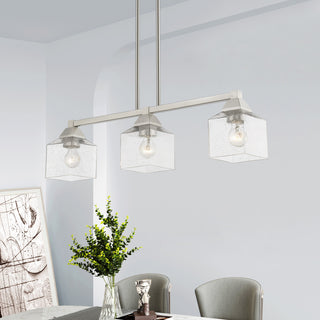 Aragon 3 Light Brushed Nickel Linear Chandelier